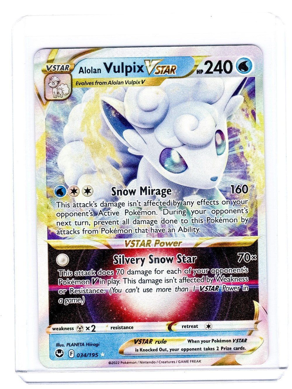Alolan Vulpix 034/195 VSTAR Silver Tempest NM Pokemon Trading Card